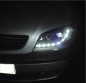 Preview: LED Tagfahrlicht Design Scheinwerfer für Opel Zafira A 99-06 schwarz